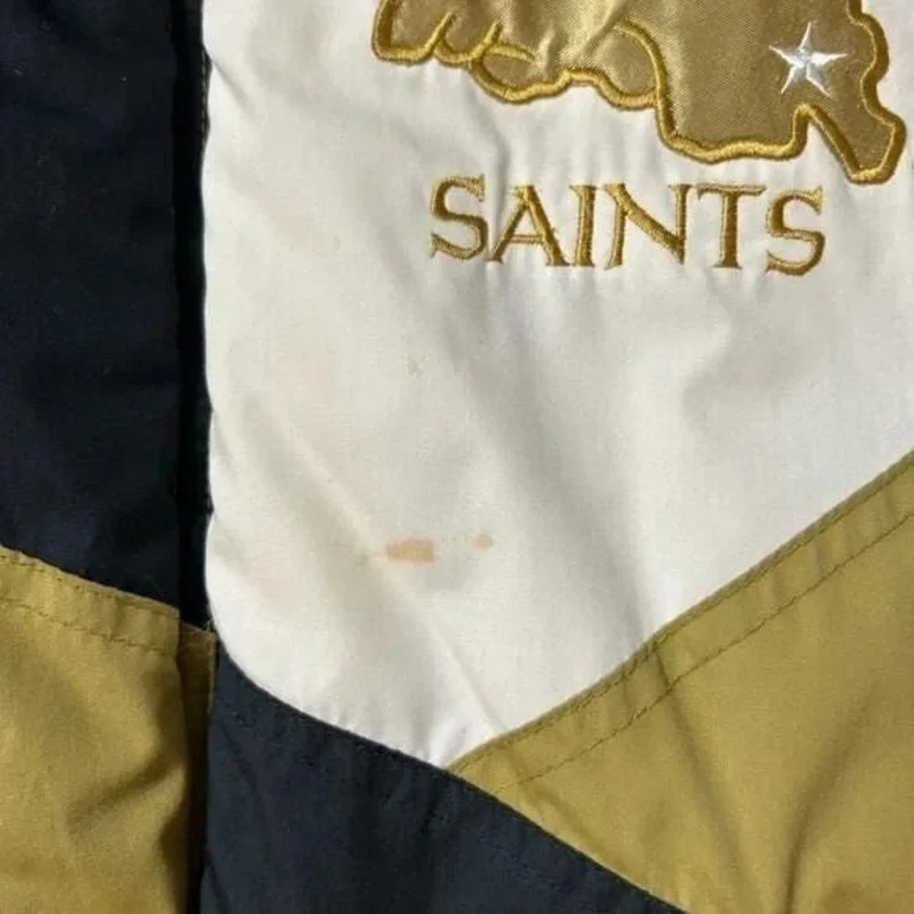 Pro Player New Orleans Saints Jacket L Black Gold‎ Vintage Puffer Coat